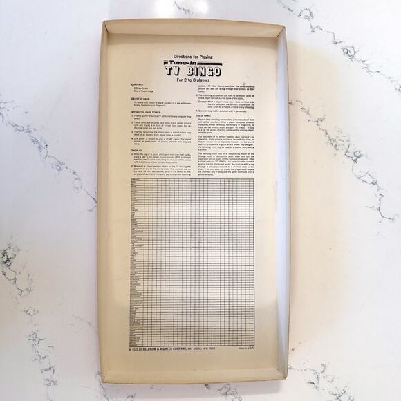 Vintage 1970 Tune-In TV Bingo Board Game — Selchow & Righter Complete Classic - Picture 14 of 16